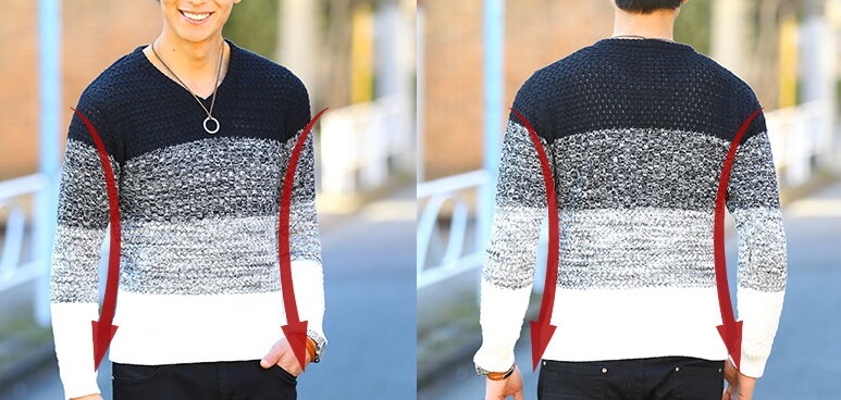 MENZ-STYLEの洋服のシルエット部分を強調するイメージ画像
