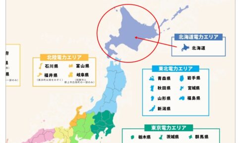 全国の電力エリアの紹介地図（北海道電力エリア編）