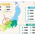 全国の電力エリアの紹介地図（北陸電力エリア編）