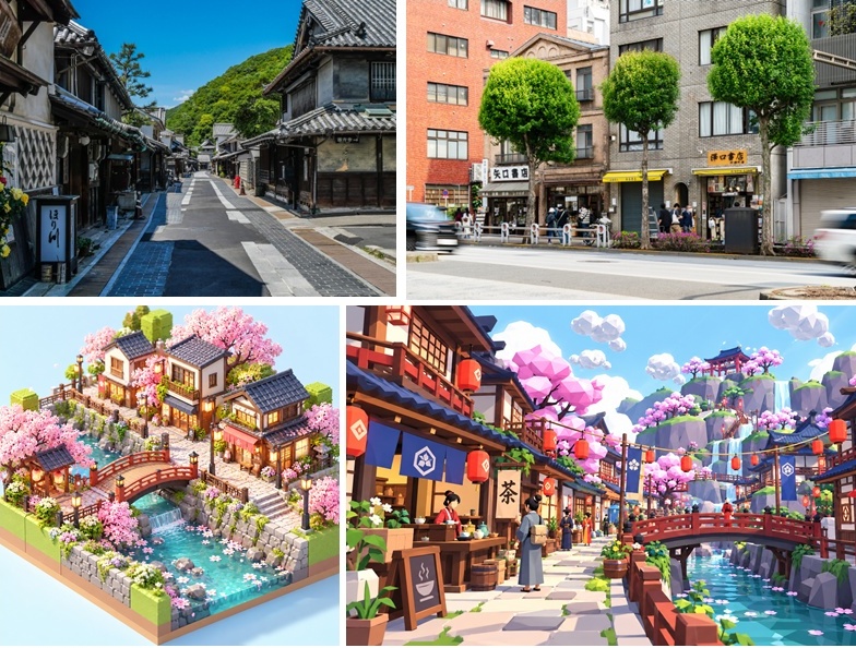 地域の街並みや店舗を再現した、親しみやすい3Dワールドのイメージ画像
